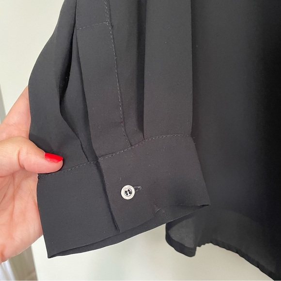 Maya Negri Black Sheer Blouse Long Sleeve Size XL/XXL - Picture 3 of 6